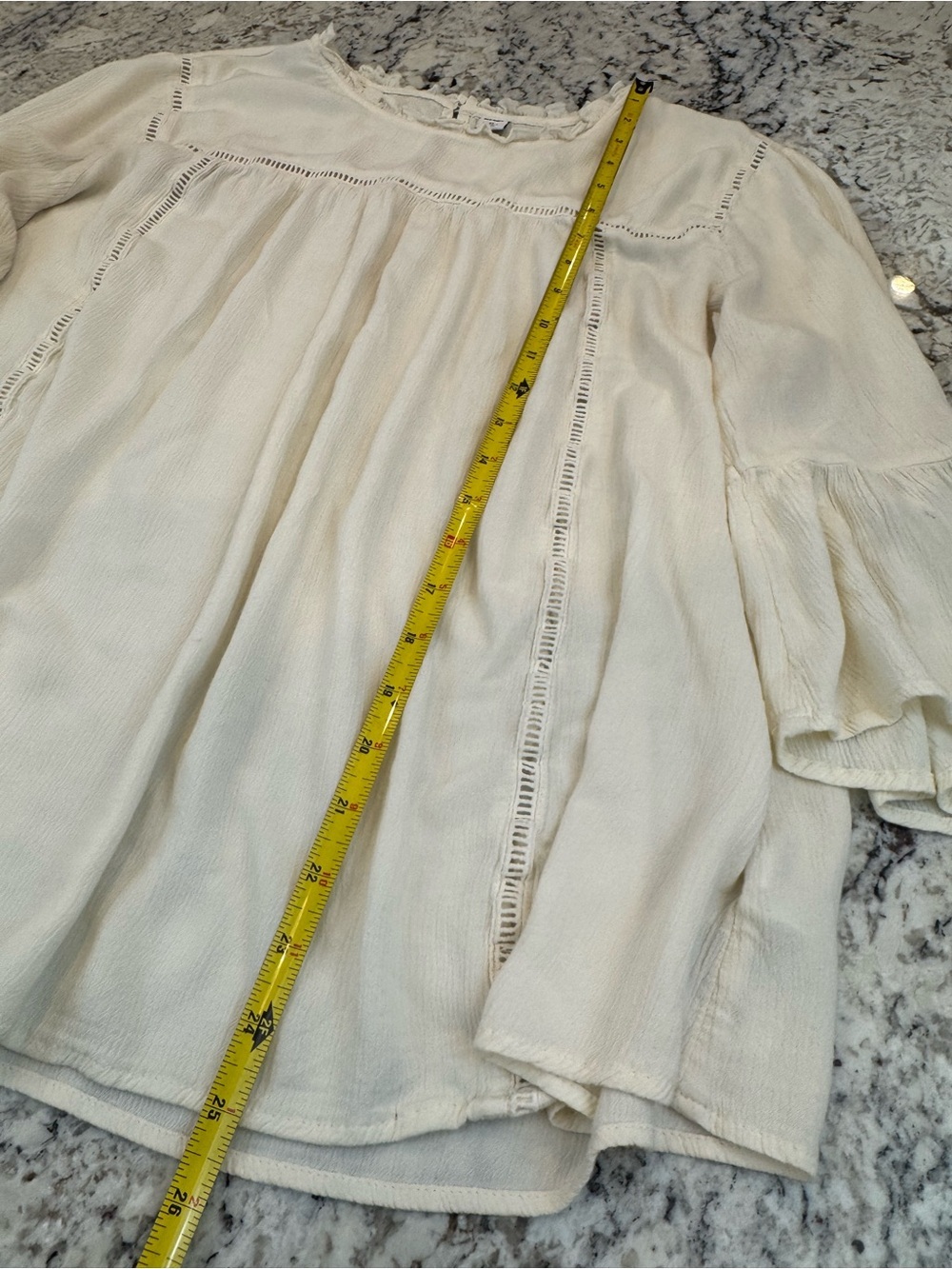 Old Navy Cream Boho Peasant Blouse XL Bell Sleeve Cottagecore Top - Picture 6 of 10